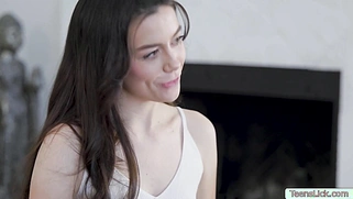 Scissor sex with my horny new babysitter