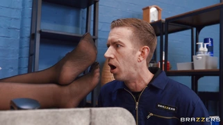Coco Rains is sucking big cock in the office