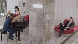 Marica Hase gets her pussy licked by Danny Mountain on piano
