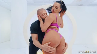 Mona Azar in sexy lingerie is sucking Xander Corvus' cock