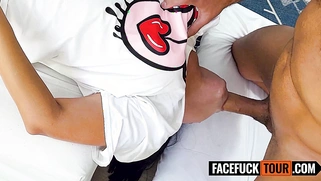 This BUSTY LATINA TEEN hid this face fuck from her man