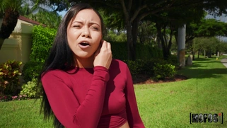 Adrian Maya is sucking cock in POV outdoors