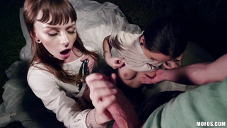 Alex Blake and Mi Ha Doan gives nice blowjob in POV