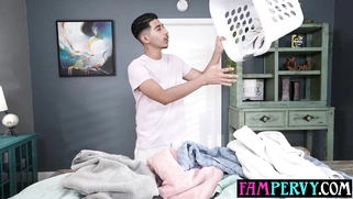 Petite asian teen motivating her stepbro