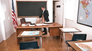 Kenzie Taylor is sucking cock in the classroom