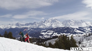 Ski bunny Sonya has passionate sex in the Alps
