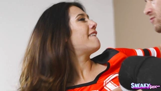 Eva Lovia gets fucked in the air and standing up