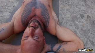 Sara Blonde is sucking Emilio Ardana's cock