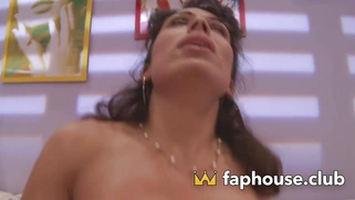 Hot huge-titted MILF with big boobies gets muddy with cum shots on