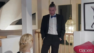 Maid Molly Mae gives blowjob to Xander Corvus