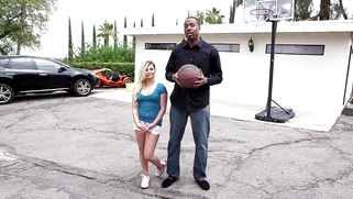 Fun size teen Alex Little came to try the big black dick