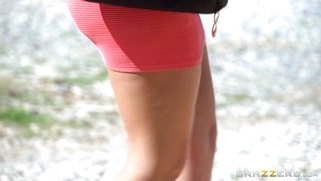 Richelle Ryan hiking up her skirt and telling them to whip out their big cocks