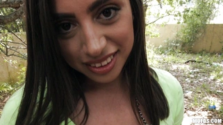 Ella Knox shows off her big natural boobs outdoors