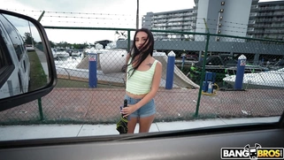 Gianna Ivy is getting picked up outdoors