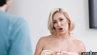 MILF golddigger kept stepsons mouth shut