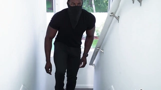 Kailani Kai takes the shower and the black guy in mask spies on her
