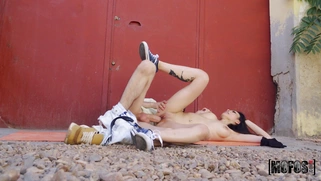 Rae Lil Black gets pussy fucked by Jordi outdoors