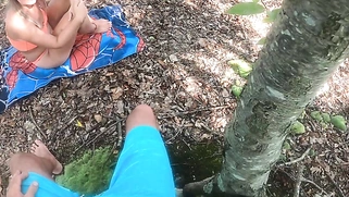 Amateur Sex In Woods Ends With White Ass Creampied