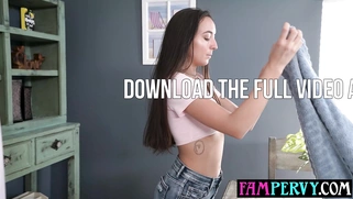 Petite asian teen motivating her stepbro