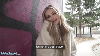 Blonde Brit Babe POV Blowjob and Fucked Outside