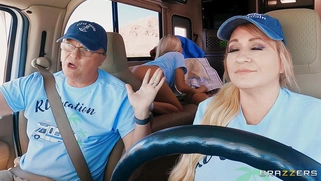 Rara Knupps is sucking hitchhiker's cock