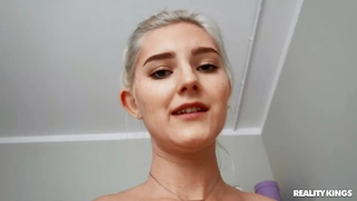 Natural busty Eva Elfie rides the hard dick in cowgirl position