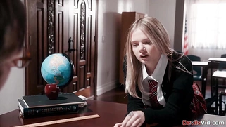 Teacher makes petite teen student squirt