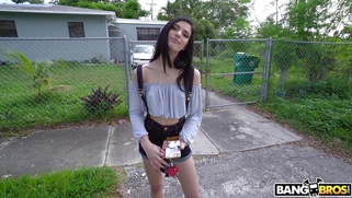 Sadie Blake flashes her tits for money on the street