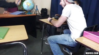 Hot [censored] Sophia Torres shows off her sweet ass in class