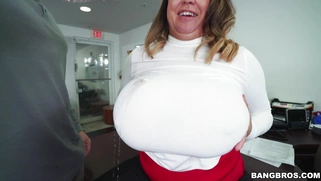 Brandy Talore getting her monstrous rack worshipped